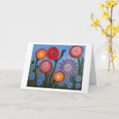 かすんでいる草原の…挨拶状 カード (黄色い花)