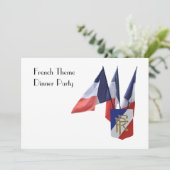 かたつむりが付いているフランスのなテーマのディナー・パーティ 招待状 (スタンド正面)