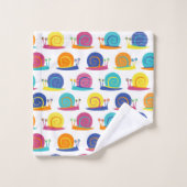 かたつむりのパーティーパターンタオル バスタオルセット (ウォッシュタオル)