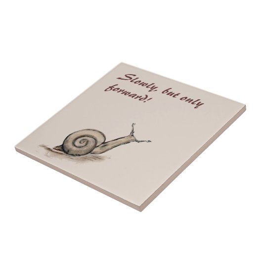 かたつむりの元のパステル調の禅のスケッチ タイル (側面)