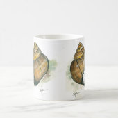 かたつむりの国内戦線および背部水彩画 コーヒーマグカップ (中央)