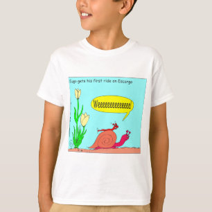 かたつむりの漫画のスラグ乗車 Tシャツ