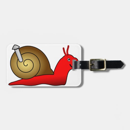 かたつむりの荷物のラベル ラゲッジタグ (正面横)