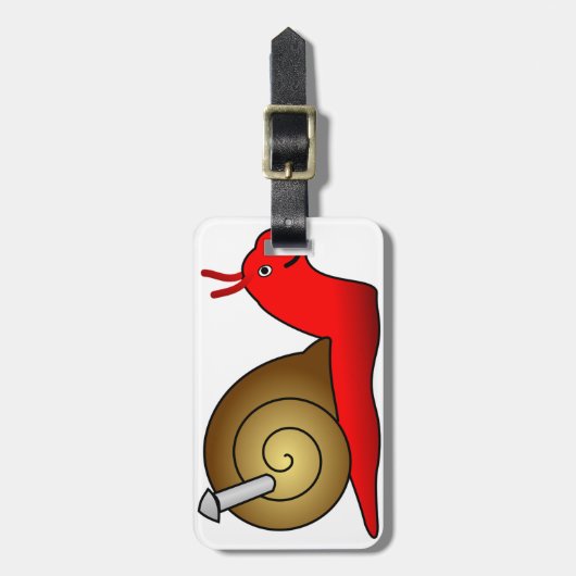 かたつむりの荷物のラベル ラゲッジタグ (正面縦)