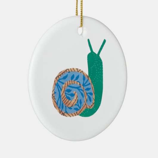 かたつむりカスタムなメッセージのオーナメント セラミックオーナメント (右)