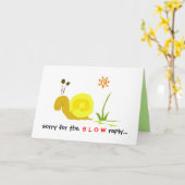 かたつむり付きかわいいグリーティングカード カード (黄色い花)