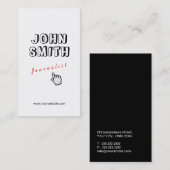 かちりと言う音! 輪郭の文字のジャーナリストの名刺 名刺 (正面/裏面)