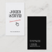 かちりと言う音! 輪郭の文字のダンスの名刺 名刺 (正面/裏面)