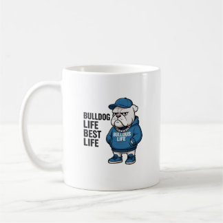 かっこいいイングリッシュブルドッグのキャラクターイラスト コーヒーマグカップ