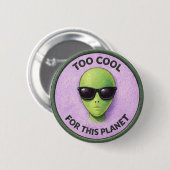 かっこいいエイリアンボタン 缶バッジ (正面&裏面)