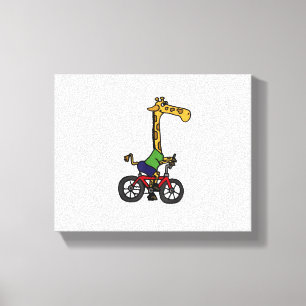 かっこいいキリンが自転車に乗っている キャンバスプリント