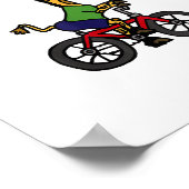 かっこいいキリンが自転車に乗っている ポスター (角)