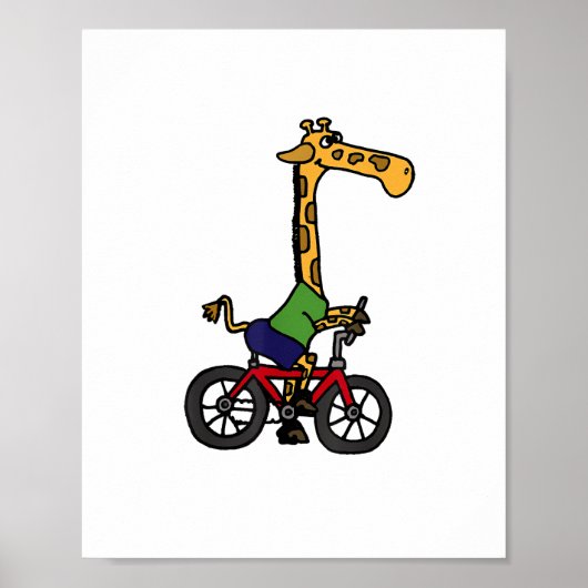 かっこいいキリンが自転車に乗っている ポスター (正面)