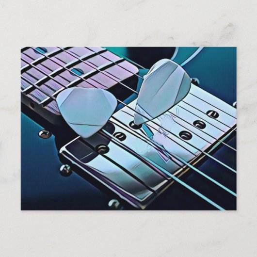かっこいいギタリストへのプレゼント ポストカード (正面)