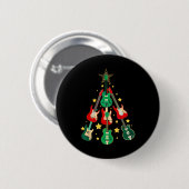 かっこいいギターのクリスマスツリー - ギター愛好家のクリスマス 缶バッジ (正面&裏面)