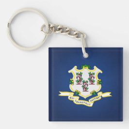 かっこいいコネチカット州の旗 キーホルダー