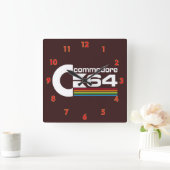 かっこいいコモドールC64コンピューターロゴ スクエア壁時計 (ホーム)