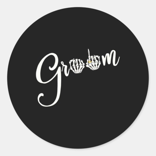 かっこいいゴス グルーム ブライド スカル スケルトン リング フィンガー ゴ ラウンドシール (正面)