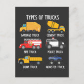 かっこいいゴミ収集車の子供たちごみリサイクル運転手 ポストカード (正面)