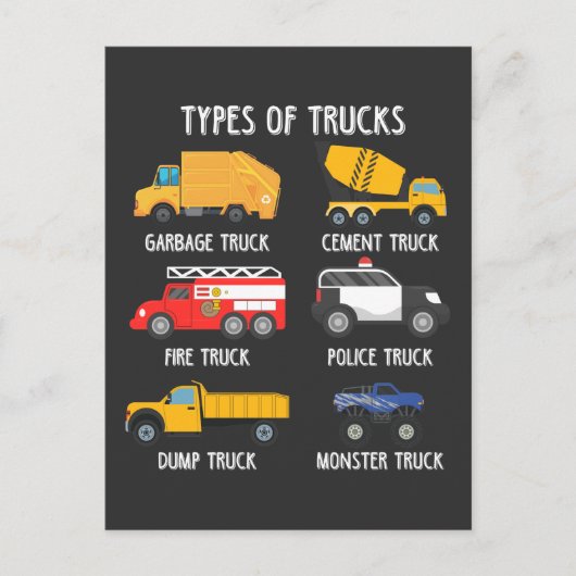 かっこいいゴミ収集車の子供たちごみリサイクル運転手 ポストカード (正面)