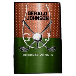 かっこいいゴルフのモノグラムデザイン ミディアムペーパーバッグ