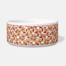かっこいいゴールデンレトリバーのクリスマスパターン ボウル