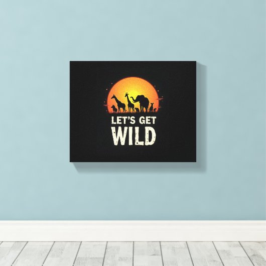 かっこいいサファリデザイン メンズ レディース キッズ サファリ アニマル キャンバスプリント (インサイチュ (ウッドフロア))