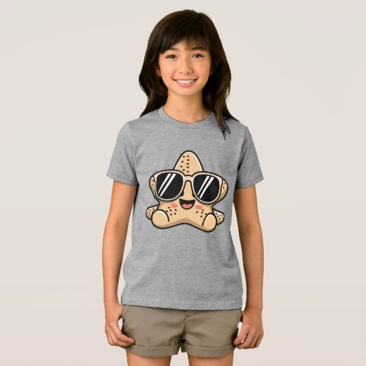 かっこいいサングラス星魚のビーチバイブス トライブレンドＴシャツ (正面全面)