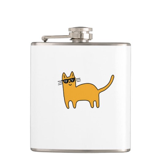 かっこいいサングラス猫 フラスク (正面)