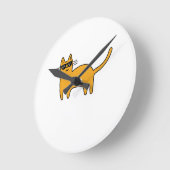 かっこいいサングラス猫 ラウンド壁時計 (傾斜)