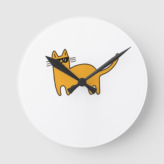 かっこいいサングラス猫 ラウンド壁時計 (正面)