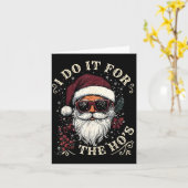 かっこいいサンタ メガネでホーのためにやってるんだ クリス カード (黄色い花)
