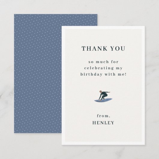 かっこいいサーフィンテーマの誕生日 サンキューカード (正面/裏面)
