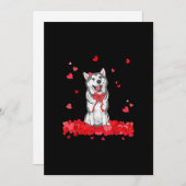 かっこいいシベリアンハスキー バレンタインデーTシャツ 犬好き シーズンカード (正面/裏面)