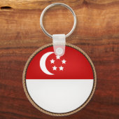 かっこいいシンガポールの国旗エンブレム キーホルダー (正面)