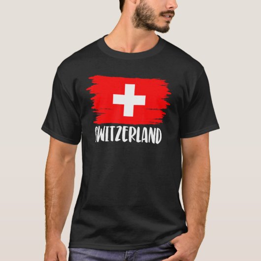 かっこいいスイスの国旗 Tシャツ (正面)