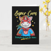 かっこいいスーパーヒーローユニコーン カード (黄色い花)