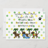 かっこいいチョコレートラブラドールプールパーティ 招待状 (裏面)