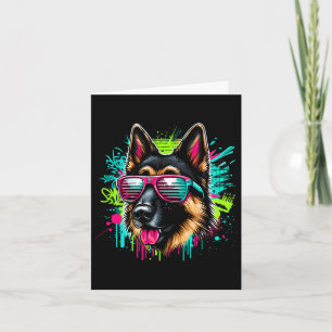 かっこいいドイツ牧羊犬のグラフィティアートスタイルのキリスト カード