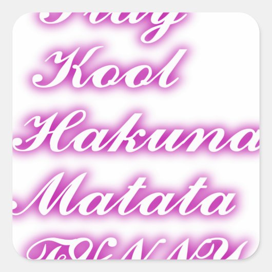 かっこいいハクナマタタで遊ぼう .png スクエアシール (正面)