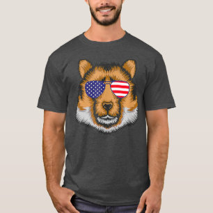 かっこいいハムスターがアメリカ国旗のサングラスをかけてるのって超笑えるよね! Tシャツ