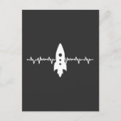 かっこいいハートビートロケット パーフェクトバースデー ポストカード (正面)