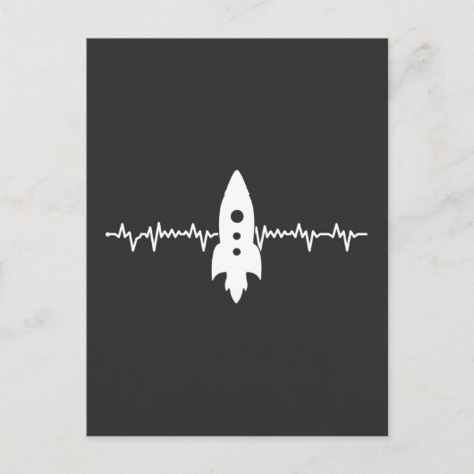 かっこいいハートビートロケット パーフェクトバースデー ポストカード (正面)