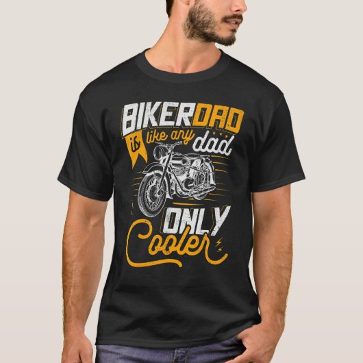 かっこいいバイクパパ オートバイ バイク Tシャツ (正面)