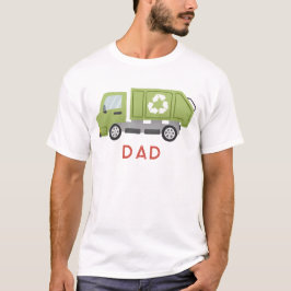 かっこいいパパの緑のゴミ収集車 Tシャツ