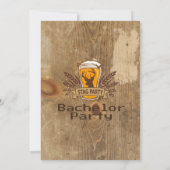 かっこいいビール＆スタッグ バチェラーパーティーカード 招待状 (裏面)