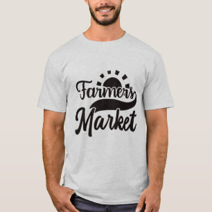 かっこいいファーマーズマーケットの文字アート Tシャツ