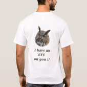 かっこいいフクロウ、面白いメッセージ Tシャツ (裏面)