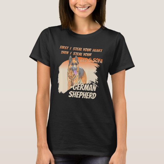かっこいいフレーズのジャーマンシェパード Tシャツ (正面)