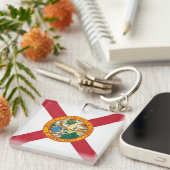 かっこいいフロリダ州の旗 キーホルダー (正面右)